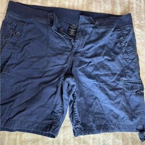 Faded Glory Blue Cargo Shorts Lightweight Cotton